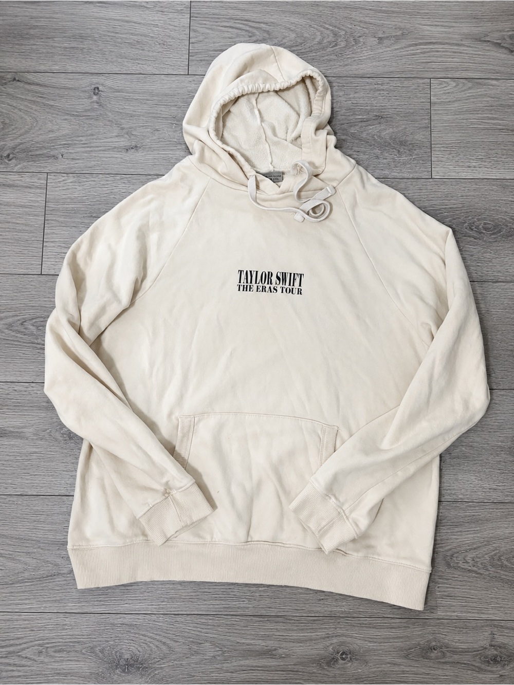 Taylor Swift Cream Crewneck Hoodie with 'The Eras Tour' Chest Print